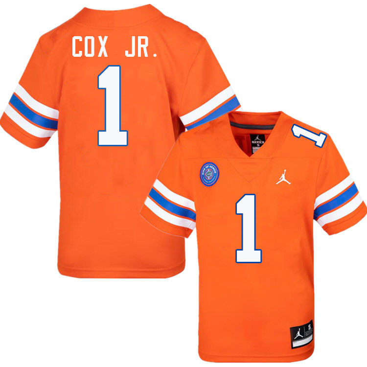 Brenton Cox Jr. Florida Jersey,Florida Gators #1 Brenton Cox Jr. Jersey Youth Uniforms-Retro Orange